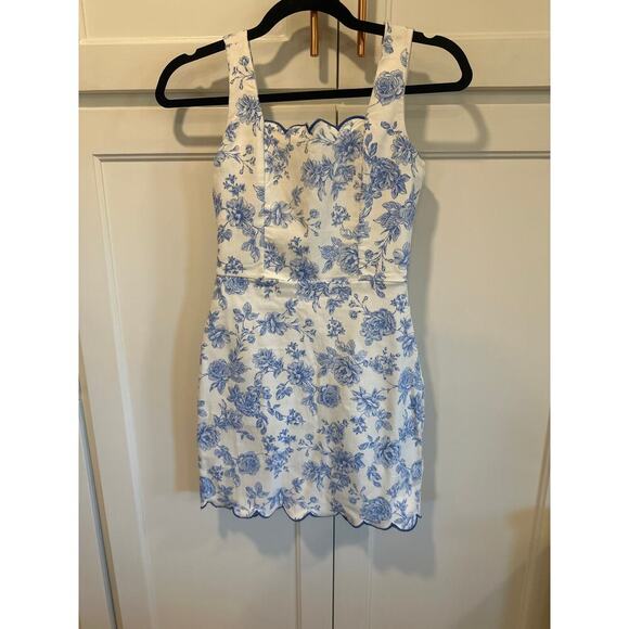 Altar’d state Kaylee blue floral mini dress XS excellent condition dressy - Picture 4 of 8